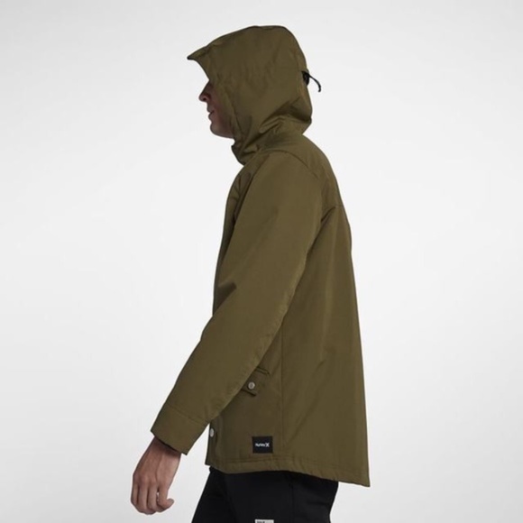 Hurley Timber Jacket Full Zip Hooded Rain Jacket - Picture 4 of 8